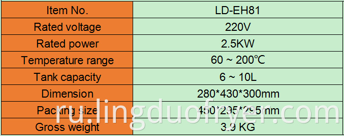 6l Electric Deep Fryer Product Details